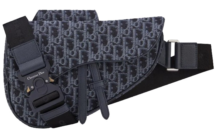 DIOR Saddle Cow Leather With Nylon Sling Bag Men's Blue