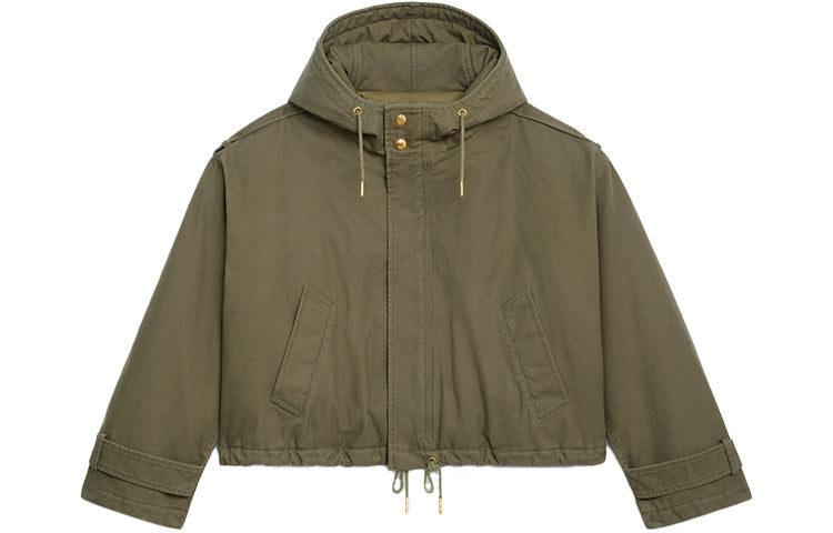 CELINE Cropped Coats Women's Army Green