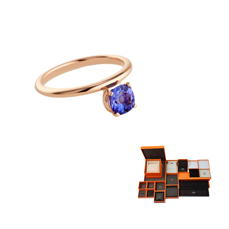 HERMES 18K Rose Gold Rings Women's Gold