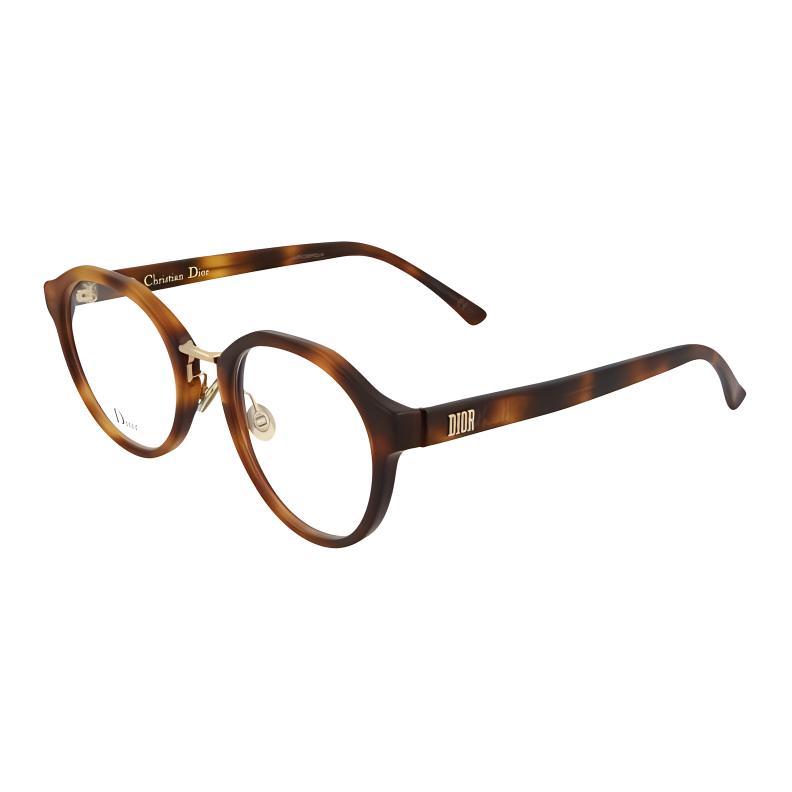 DIOR Acetate Round Eyeglass Frames Men's Tortoiseshell