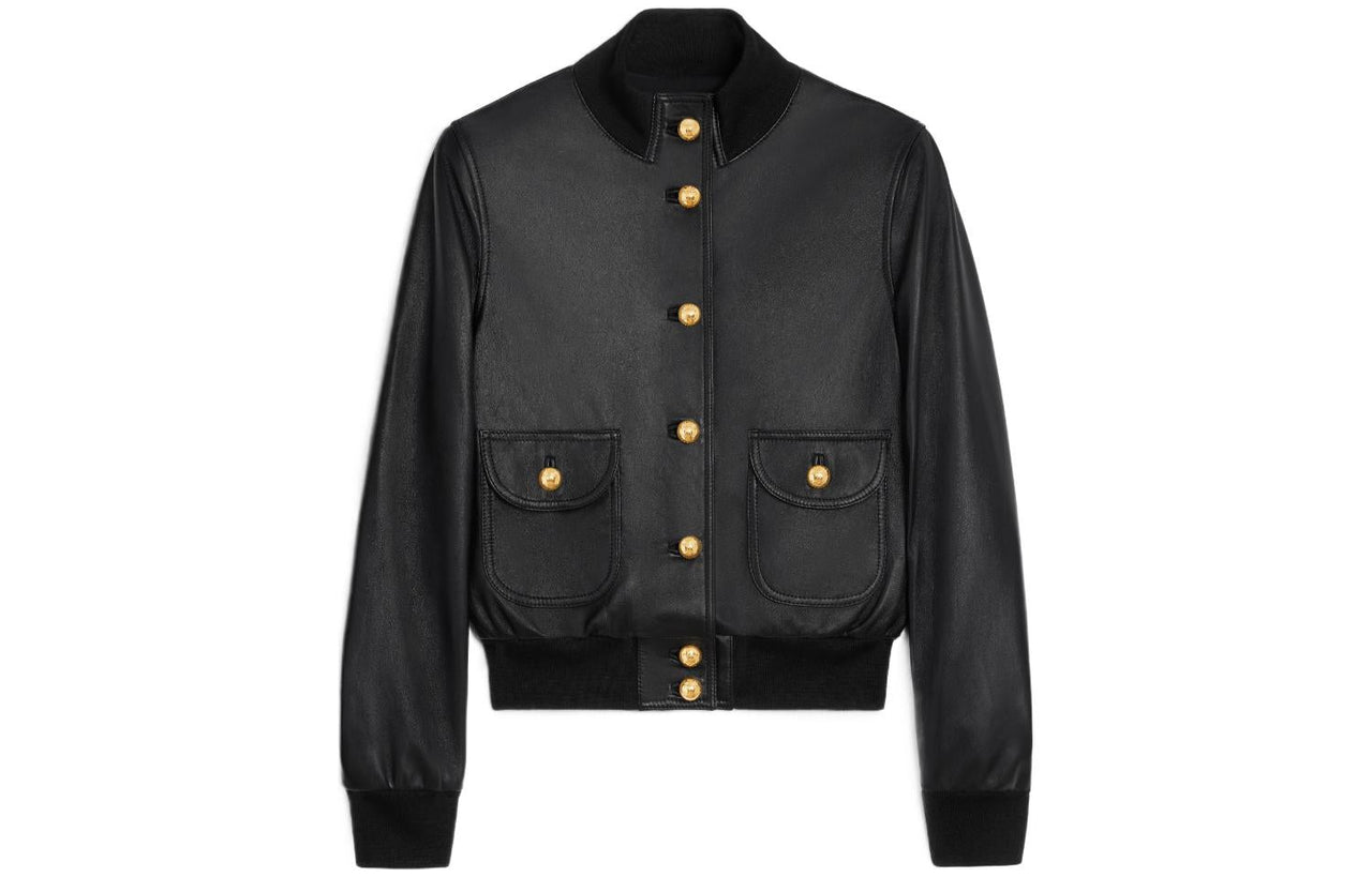 CELINE FW23 Leather Jacket Women's Black