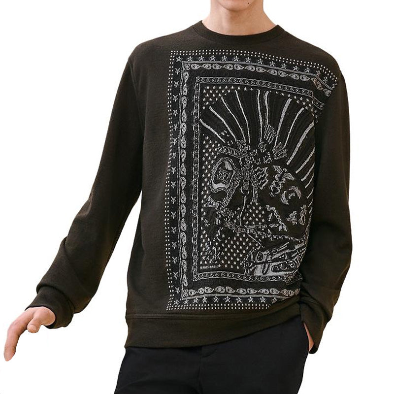 HERMES Sweaters Men Persimmon Color