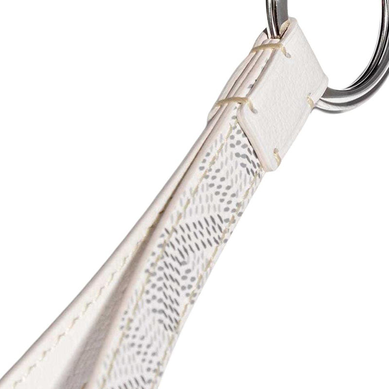 GOYARD Canvas With Calfskin Keychain Bag Accessory Unisex White