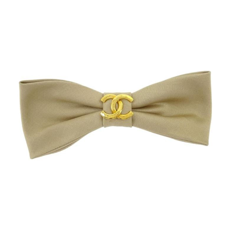 CHANEL 1990-2000s Cc Bow Hair Clip