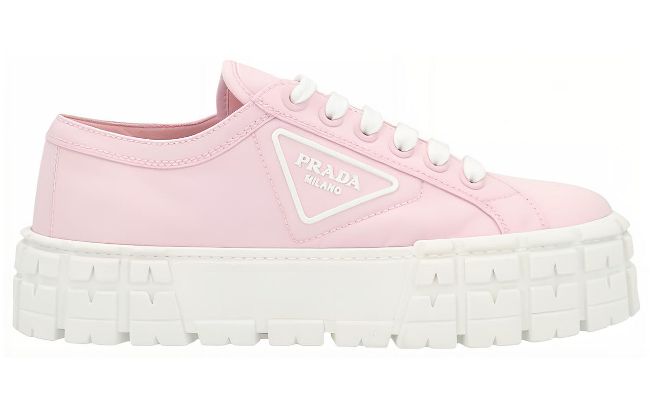 PRADA Double Wheel Platform Shoes Women's Pink