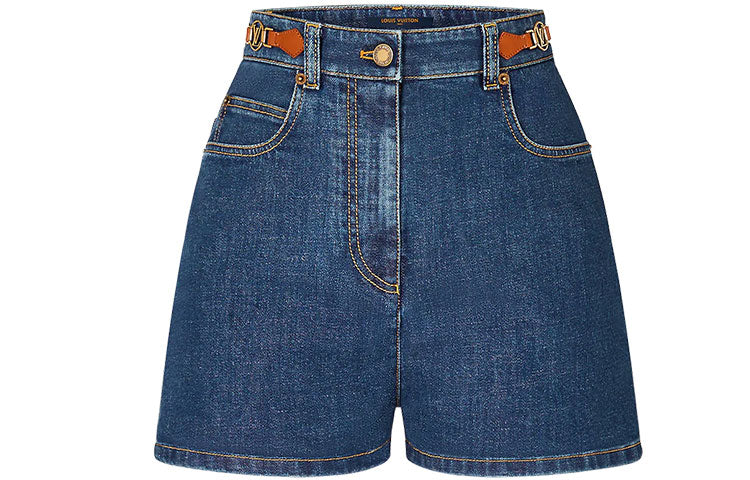 LOUIS VUITTON Denim Shorts Women's Denim Blue
