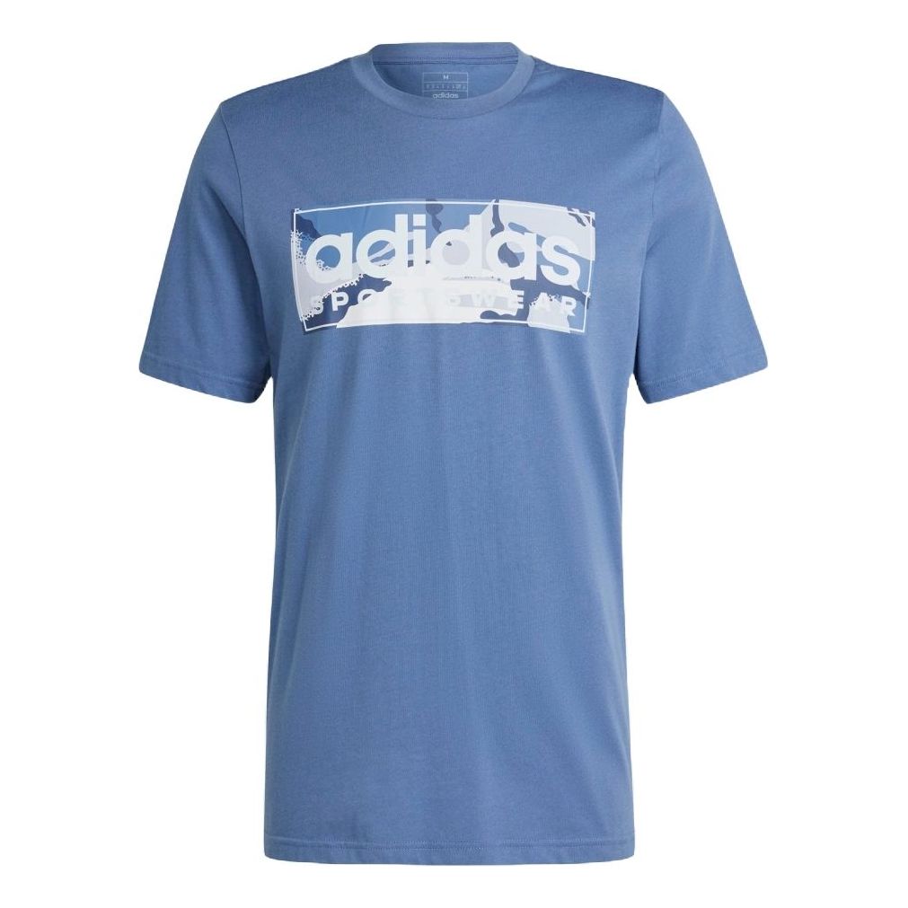 adidas Camo Linear Graphic T-Shirt Asia Sizing 'Blue' IR5834
