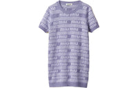 MIU MIU Logo-Intarsia Knitted Mini Dress