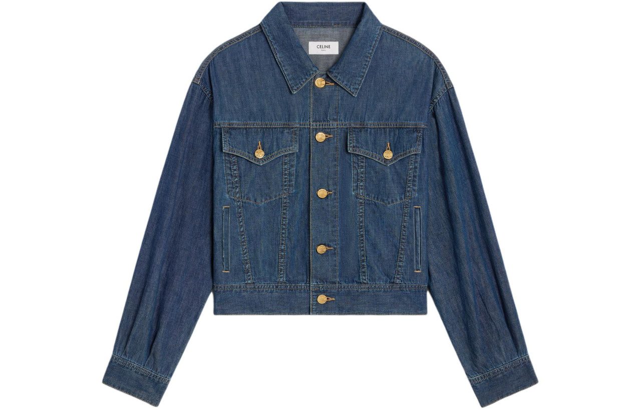 CELINE SS24 Denim Jacket Women's Washed Blue