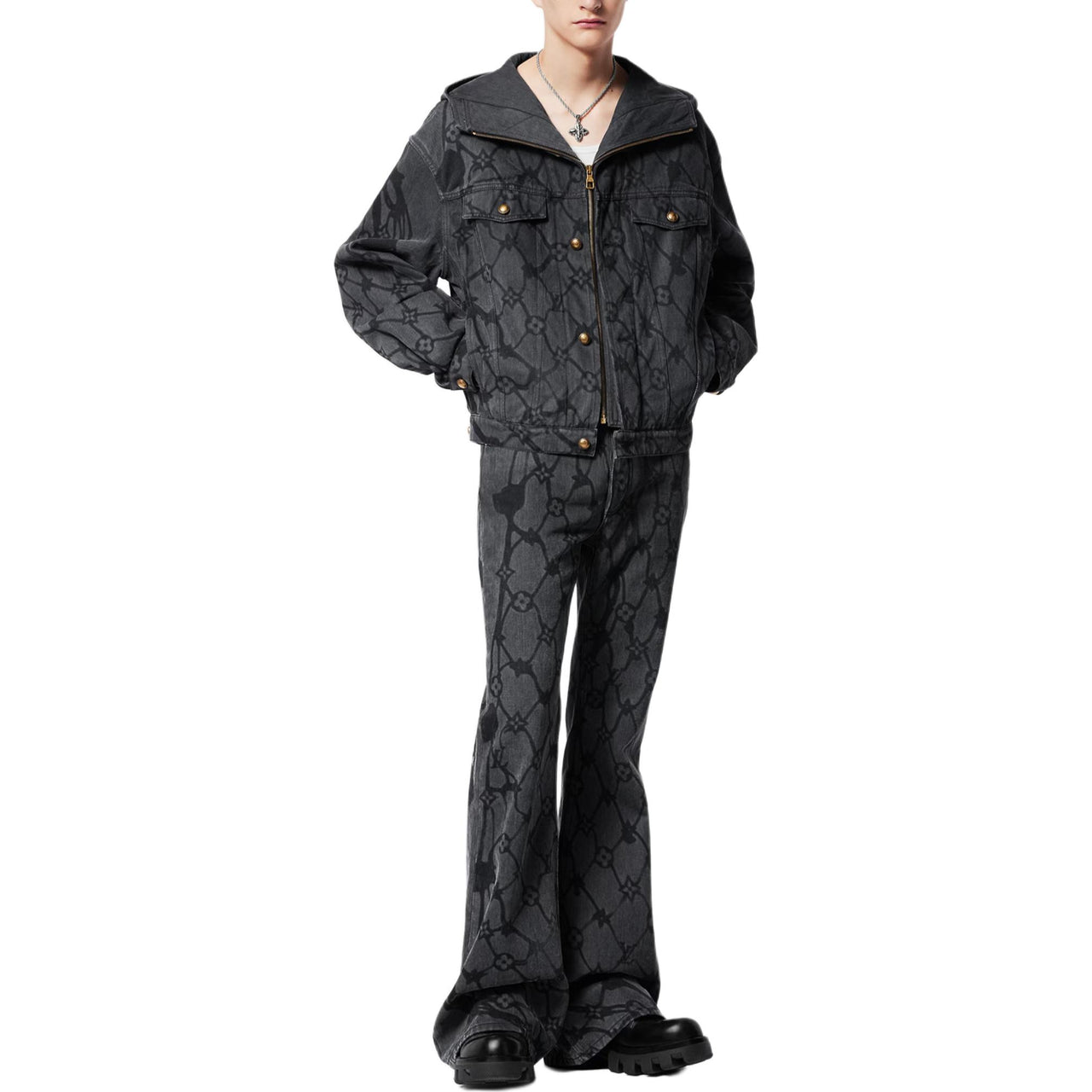 LOUIS VUITTON Monogram Denim Hooded Blouson