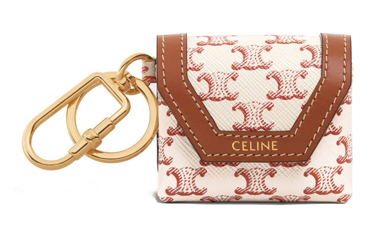 CELINE Cow Leather Earphone Case Women's Red