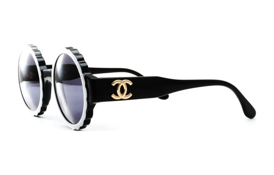CHANEL 1990s Cc Round frame Sunglasses