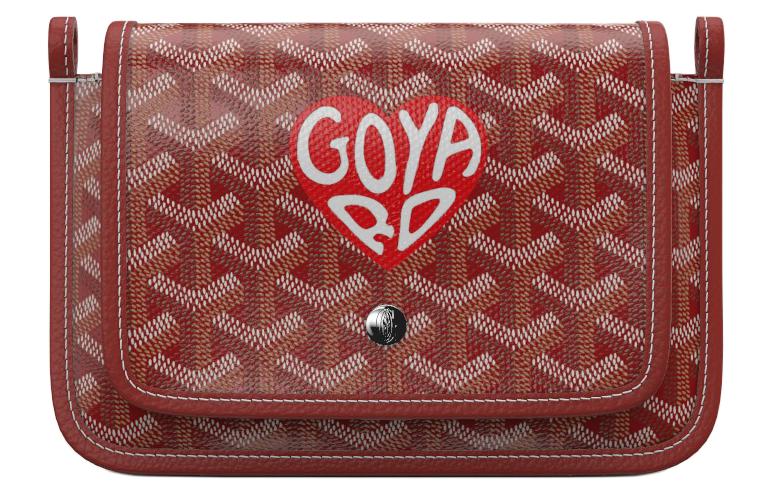 GOYARD Plumet Canvas With Leather Envelope Bag Crossbody Bag Shoulder Bag Unisex Red & Red Small Heart