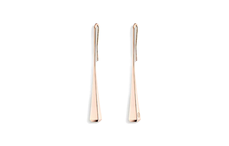 HERMES 18K Rose Gold Earrings Women's Rose Gold