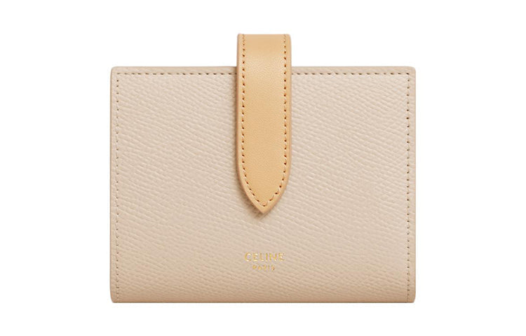 CELINE Calfskin Wallet Small Size Women's Ecru