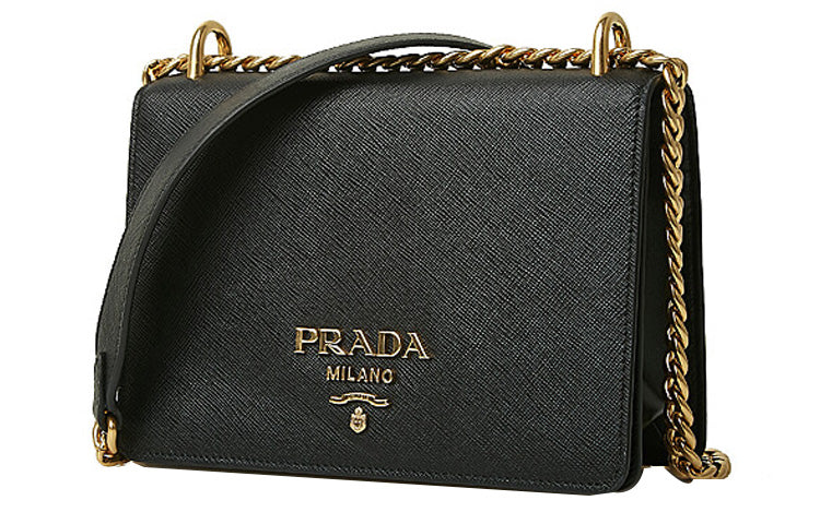 PRADA Cow Leather Handbag, Shoulder Bag, Crossbody Bag Women's Black
