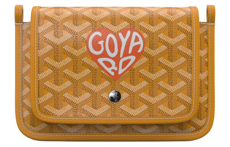 GOYARD Plumet Canvas With Leather Envelope Bag Crossbody Bag Shoulder Bag Unisex Yellow Multicolor Small Heart