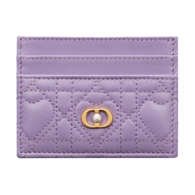 DIOR Jolie Lambskin Card Holder Women's Light Purple