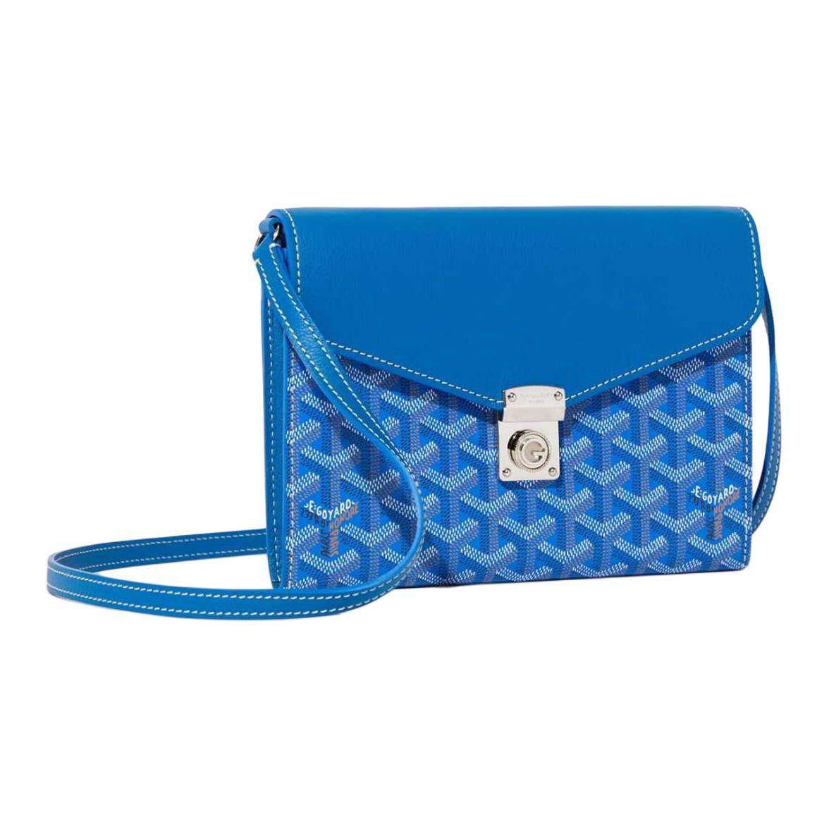 GOYARD Canvas With Calfskin Shoulder Bag Crossbody Bag Unisex Blue