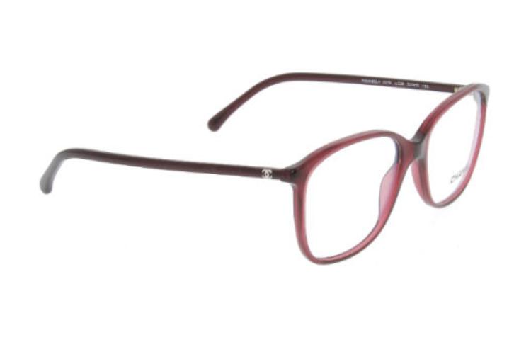 CHANEL - Irregular Shape Eyeglass Frames Women's Red