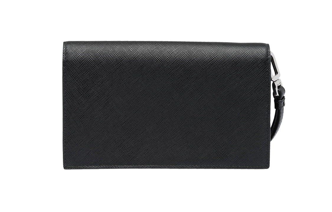 PRADA Cow Leather Clutch Women's Black