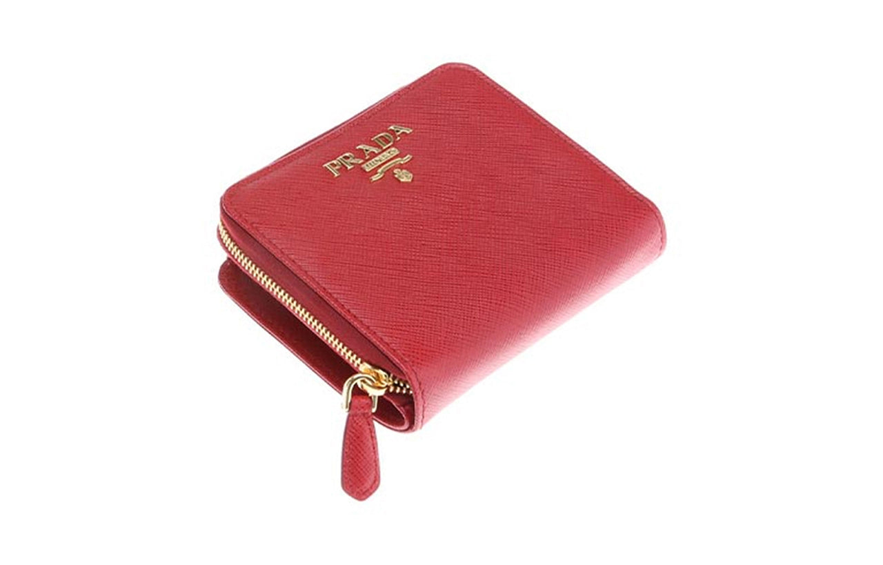 PRADA Cow Leather Wallet Regular Women's Red