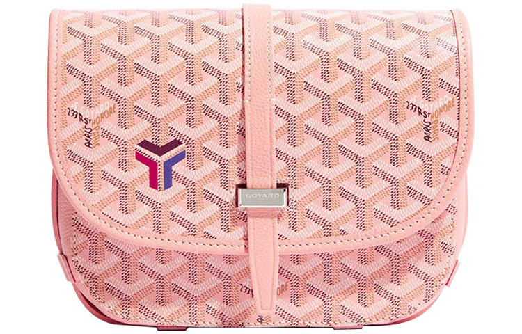 GOYARD Canvas With Calfskin Messenger Bag, Crossbody Bag, Shoulder Bag Women's Pink