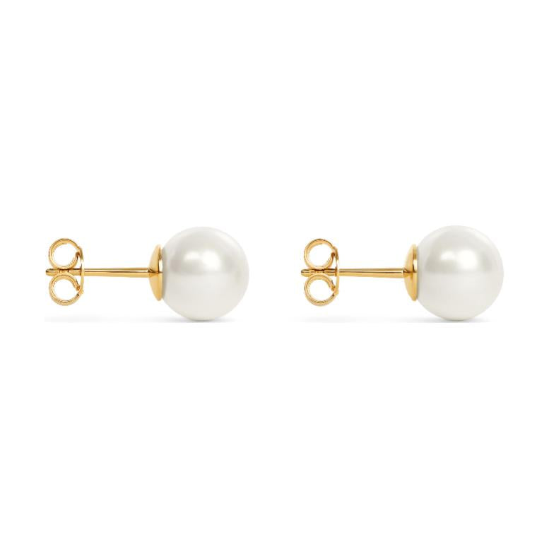 CELINE Brass Earrings Women's White