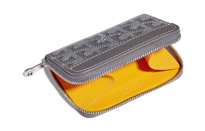 GOYARD MATIGNON Canvas With Leather Wallet Coin Purse Mini Women's Gray