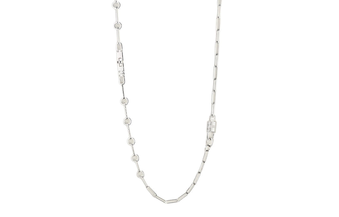 HERMES 925 Sterling Silver Necklaces Unisex Silver