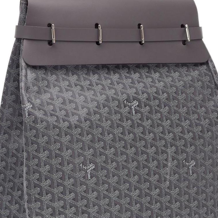 GOYARD Steamer Canvas With Leather Backpack Small Size Unisex Gray