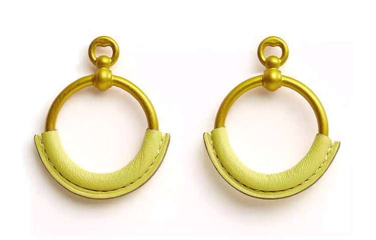 HERMES Aluminum Alloy Earrings Women's Gold