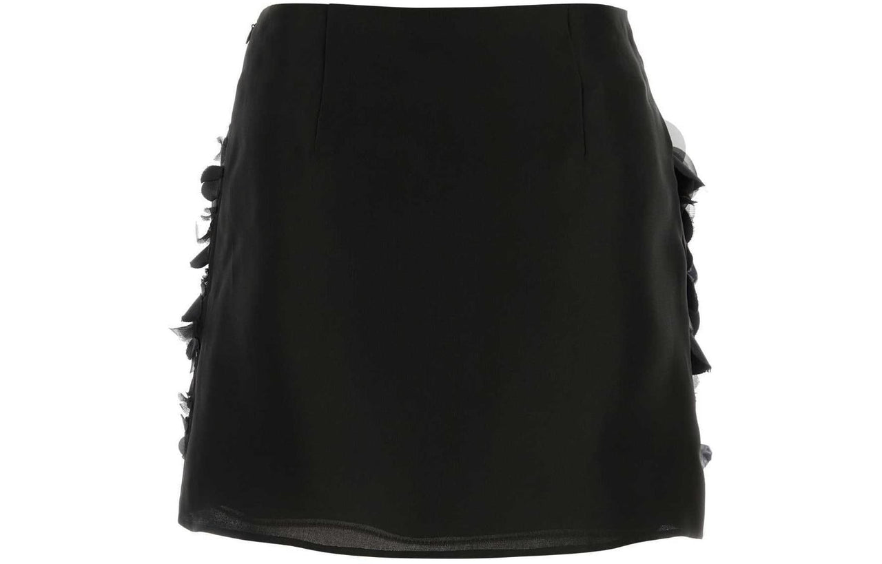 PRADA Enamel Triangle Logo Straight Hem Mini Skirt
