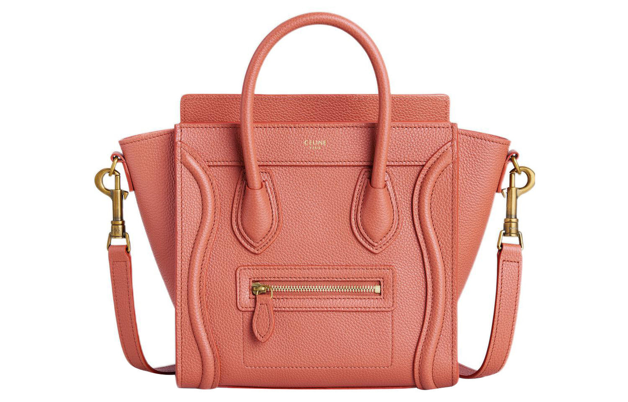 CELINE Calfskin Smiley Face Bag, Shoulder Bag, Crossbody Bag, Handbag Extra Mini Women's Pink