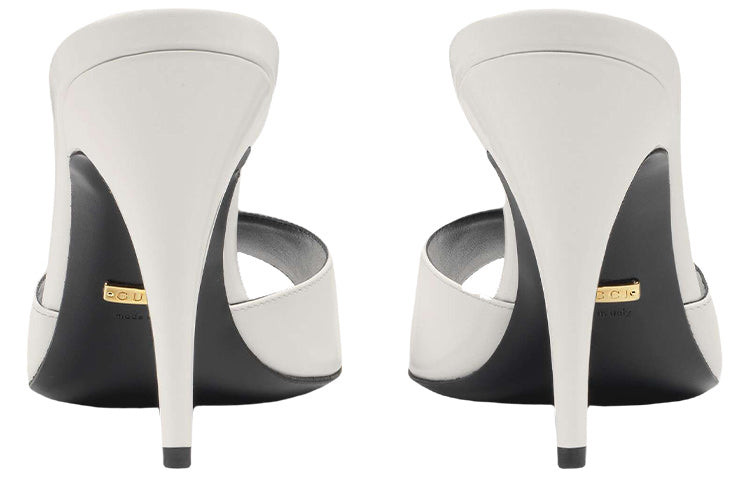 (WMNS) Gucci Slip On Stiletto Heeled Slides 'White' 593389-CLG00-9014