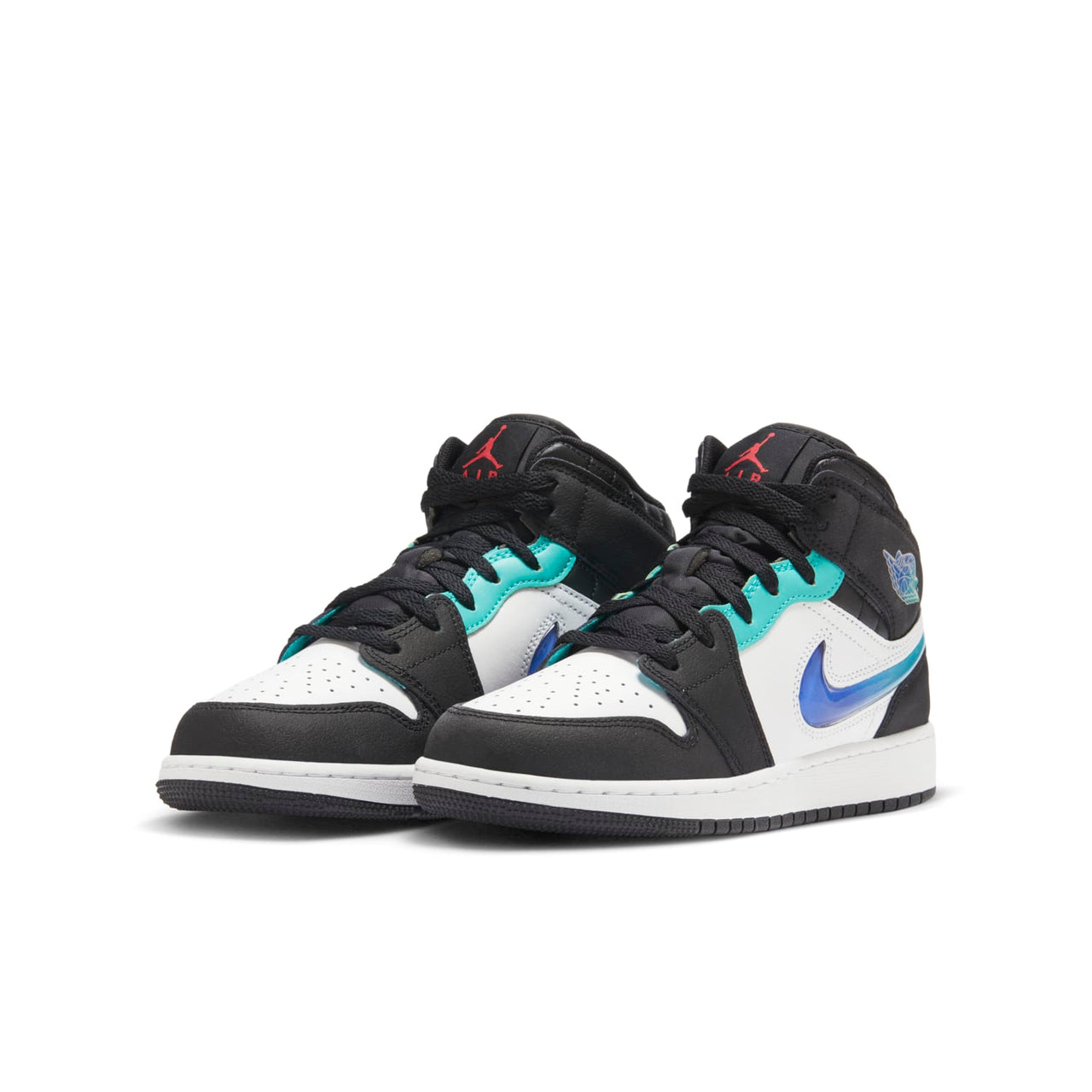 (GS) Air Jordan 1 Mid SE 'Black Hyper Jade Royal' FQ8095-001