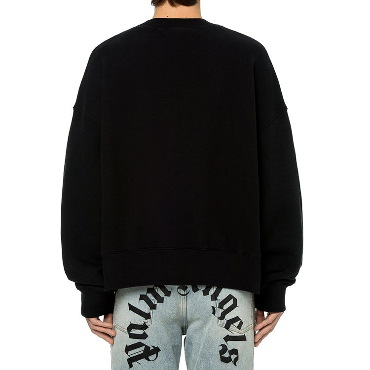 Men's PALM ANGELS Bear Pattern Printing Pullover Black PMBA026E20FLE0021001