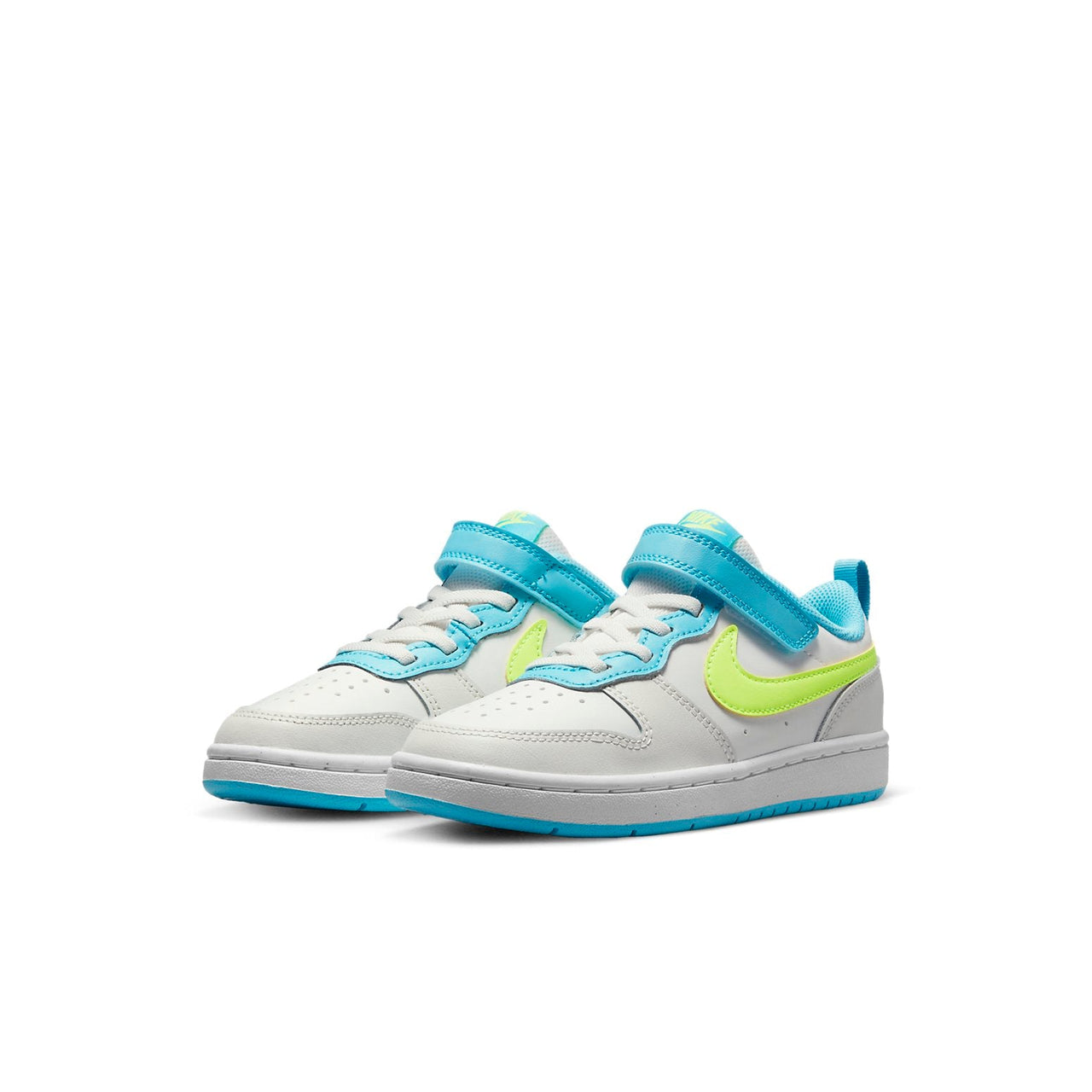 (PS) Nike Court Borough Low 2 PSV 'White Baltic Blue Volt' BQ5451-122