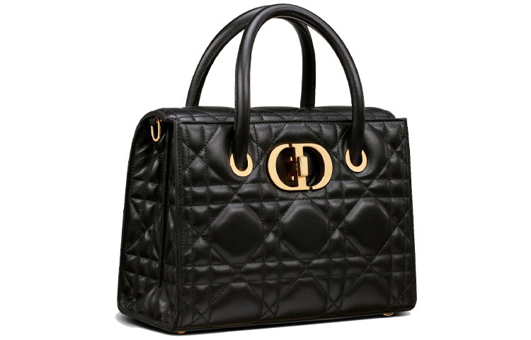 DIOR 30 Montaigne Sheepskin Shoulder Bag Crossbody Bag Handbag Medium Size Women's Black