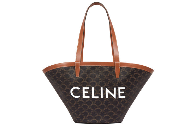 CELINE Couffin Cow Leather Tote Bag, Shopping Bag, Basket Bag, Handbag, One Shoulder Handbag Medium Size Women's Tawny
