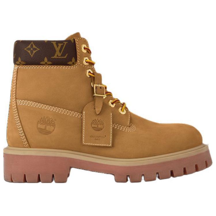 بوت مارتن قصير من Timberland x LOUIS VUITTON للرجال باللون البني