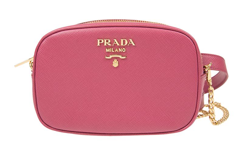 PRADA Cow Leather Shoulder Bag Crossbody Bag Fanny Pack Regular Women's Pink