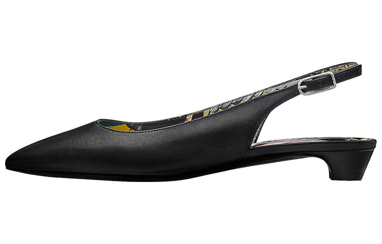 HERMES Albane Fantaisie Botanique Women's Casual Shoes Women's Black