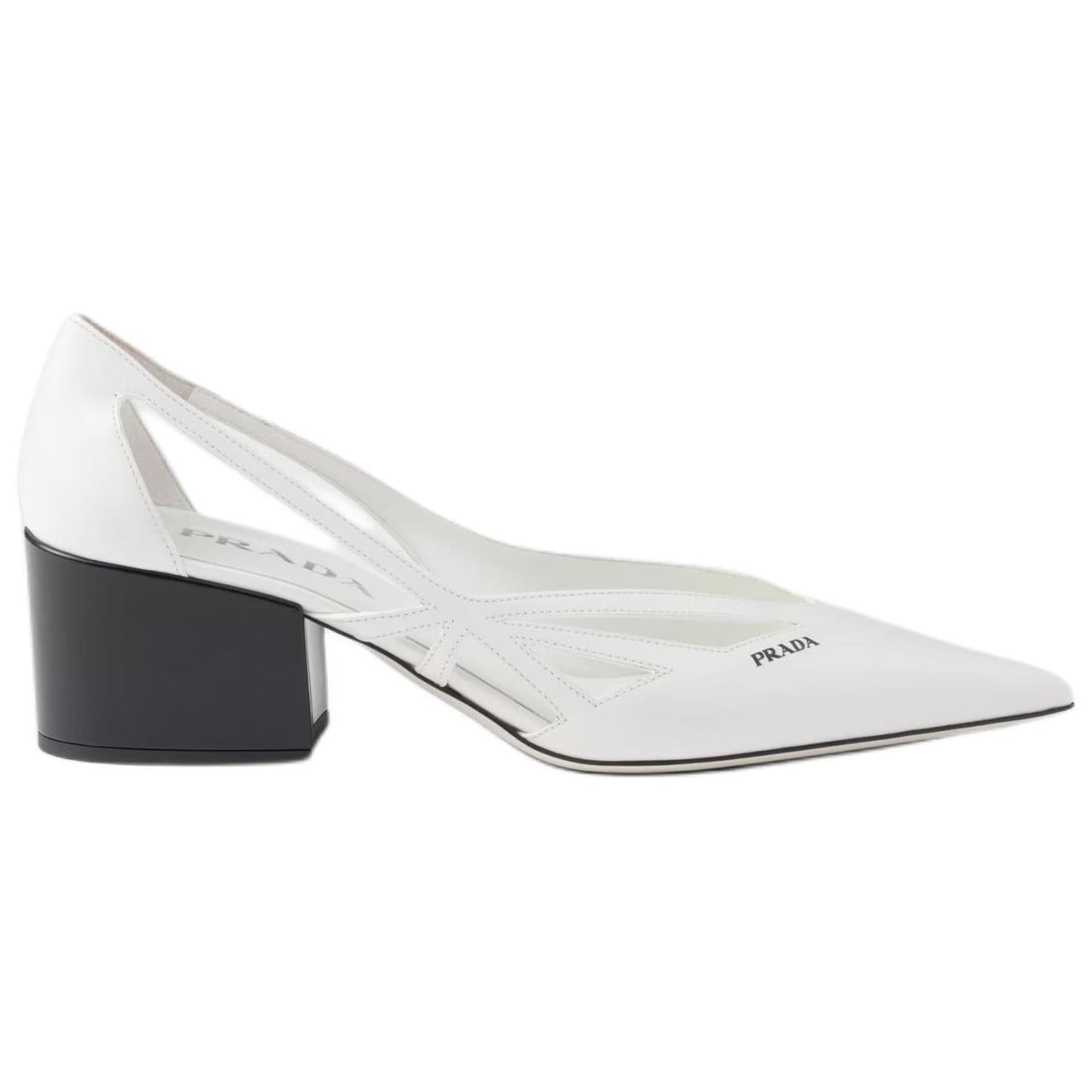 PRADA Chunky Heel High Heels 5.5cm Women's White