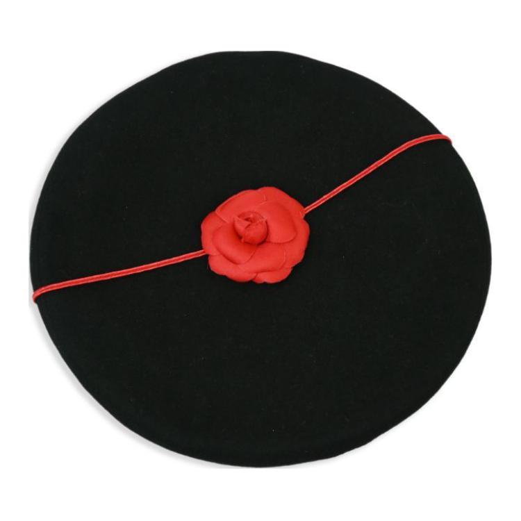 CHANEL 1990 2000s Camélia Beret