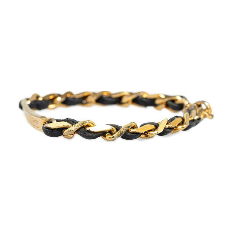 CHANEL 1996 Leather and chain Bracelet