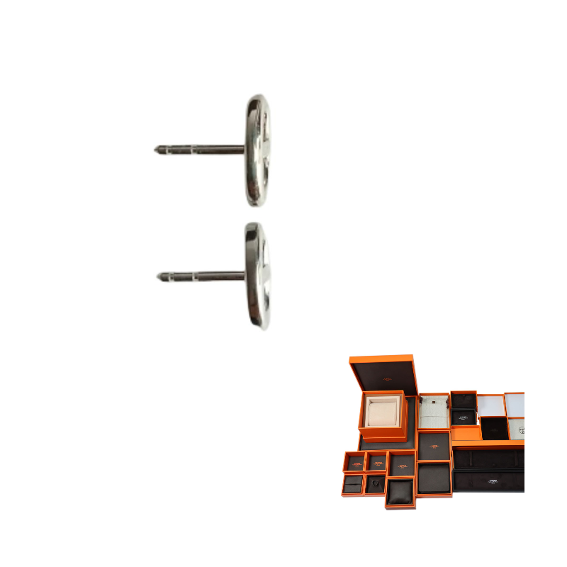 HERMES 925 Sterling Silver Earrings Women's Silver