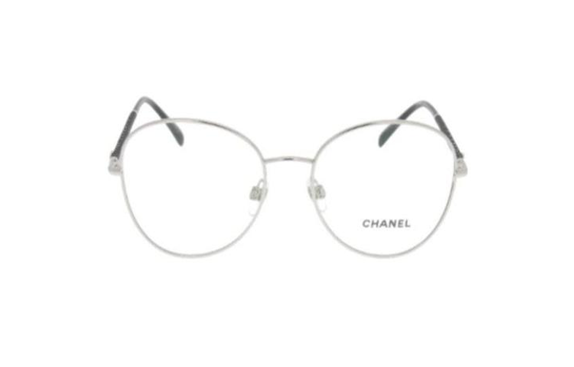 CHANEL - Irregular Shape Eyeglass Frames Women's Silver
