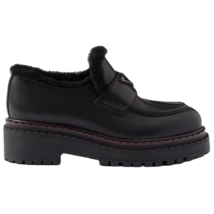 PRADA Chocolate Loafers 5.5cm Women's Black