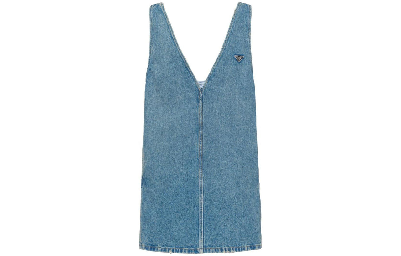 PRADA Dress Denim V Neck